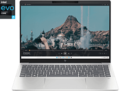 HP Pavilion Plus 14 inch Refurbished Laptop 14-ew0094TU, Silver - 14-inch - Natural silver aluminum (9P2N7PAR)