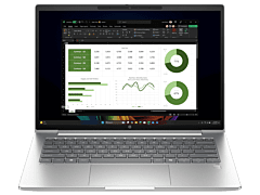 HP ProBook 4 G1q 14 inch Laptop Next Gen AI PC, Silver - 14-inch - Pike silver aluminum (BX2E6PT)