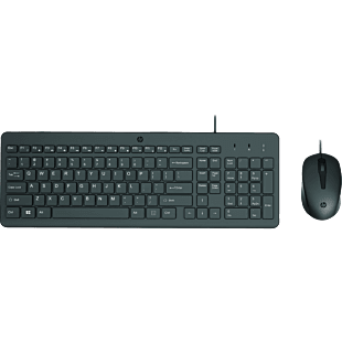 HP BU207AT Washable Desktop Keyboard And Mouse Combo, USB, QWERTY, Black, Factory Sealed