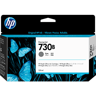 HP 730B 130-ml Gray DesignJet Ink Cartridge (3ED44A) - Center facing