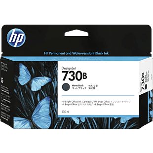 HP 730B 130-ml Matte Black DesignJet Ink Cartridge (3ED45A) - Center facing