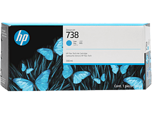 HP 738 300-ml Cyan DesignJet Ink Cartridge (676M6A)