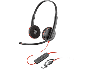 Poly Blackwire 3220 Stereo USB-C Headset +USB-C/A Adapter (8X228AA)