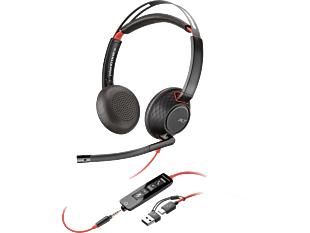 Poly Blackwire 5220 Stereo USB-C Headset +3.5mm Plug +USB-C/A Adapter (8X231AA)