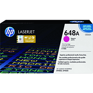 HP 648A Magenta Original LaserJet Toner Cartridge (CE263A) - Center facing
