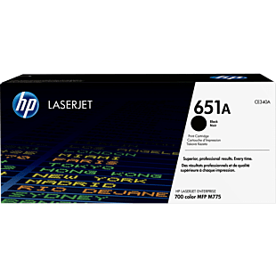 HP 651A Black Original LaserJet Toner Cartridge (CE340A) - Center facing
