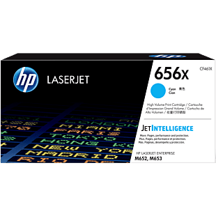 HP 656X High Yield Cyan Original LaserJet Toner Cartridge (CF461X) - Center facing