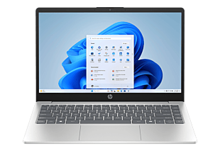 HP 14 inch Laptop AI 14-hc0034TU, Silver - 14-inch - Natural Silver (D78F6PA) - Center facing