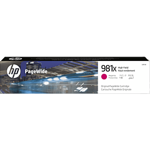 HP 981X High Yield Magenta Original PageWide Cartridge (L0R10A) - Center facing