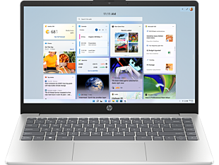 HP 14 inch Laptop AI 14-hc0034TU, Silver - 14-inch - Natural Silver (D78F6PA) - Center facing