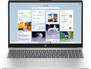 HP 15.6 inch Laptop 15-fd1010TU, Silver - 15.6-inch - Natural silver aluminum cover, natural silver base and keyboard frame (9Z7J6PA) - Center facing