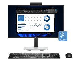 HP ProStudio 4 All-in-One G1i 23.8 inch Desktop AI PC - 23.8" - Jet Black (C3QQ6PT) - Center facing
