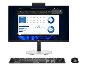 HP ProStudio 4 All-in-One G1i 23.8 inch Desktop AI PC + HP Series 5 Pro 23.8 inch FHD Monitor  - 524pf - 23.8" - Jet Black (C3QQ7PT-BN4)