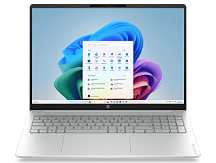 HP OmniBook 3 16 inch Laptop Next Gen AI 16-bz0003QU, Silver - 16-inch - Nouvelle silver cover and keyboard frame, modern silver base (D46XFPA) - Center facing