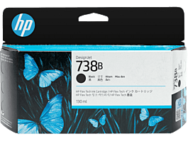 HP 738B 130-ml Black DesignJet Ink Cartridge