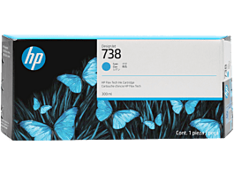 HP 738 300-ml Cyan DesignJet Ink Cartridge