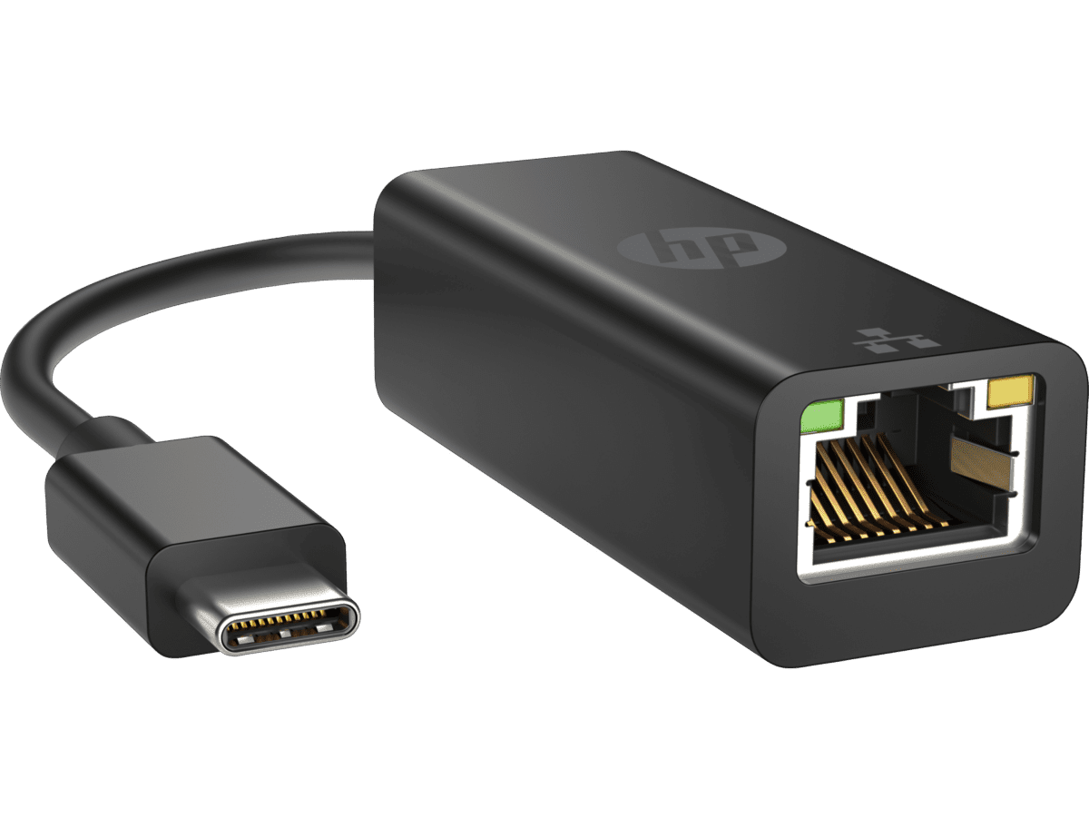 HP USB-C to RJ45 Adapter (V7W66AA) - Right facing