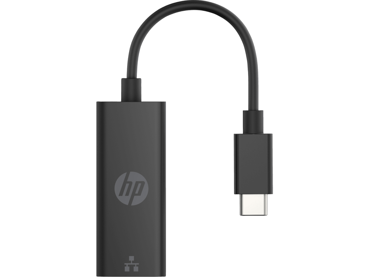 HP USB-C to RJ45 Adapter (V7W66AA) - Top view closed