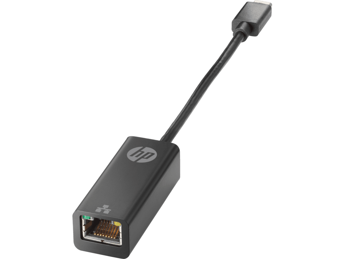 HP USB-C to RJ45 Adapter (V7W66AA) - Right rear facing
