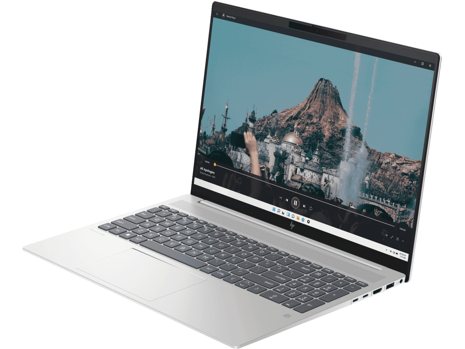 HP Pavilion Plus 16 inch Laptop 16-ab0004TU, Silver - 16-inch