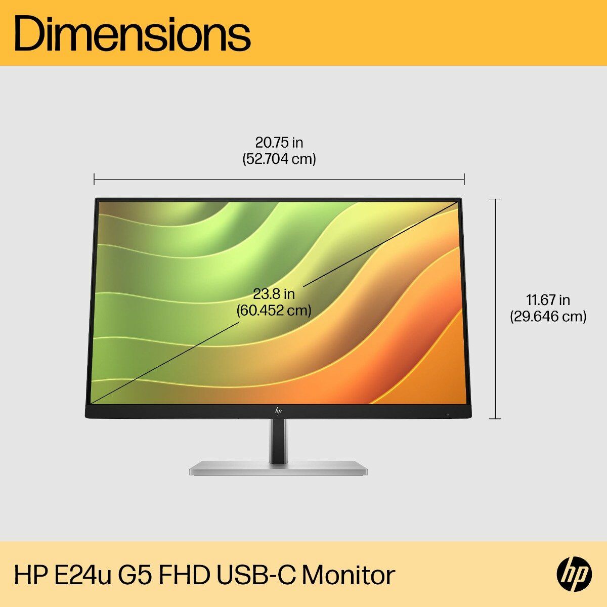 HP E24u G5 23.8 inch FHD USB-C Monitor - 23.8-inch (6N4D0AA