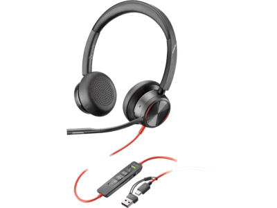 【未使用】Poly Blackwire 5200 USB-Aヘッドセット Poly Blackwire 8225 Stereo USB-C Headset +USB-C/A Adapter (8X223AA