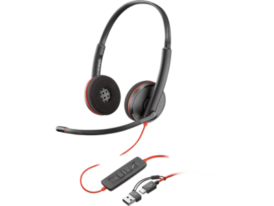 Poly Blackwire 3220 Stereo USB-C Headset +USB-C/A Adapter (8X228AA