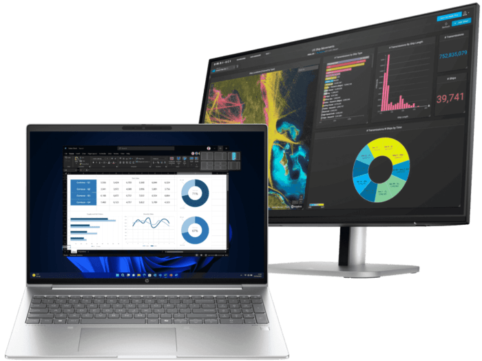 HP ProBook 460 16 inch G11 Business Laptop, Silver + HP Series 5 Pro 23.8 inch FHD Monitor  - 524pf - 16-inch - Pike silver plastic (A45SRPT-BN1)