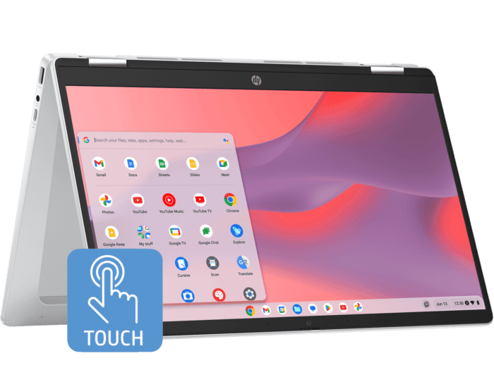 HP Chromebook 14 inch x360 14b-cd0015TU, Silver - 14-inch - Glacier silver (B17A6PA)