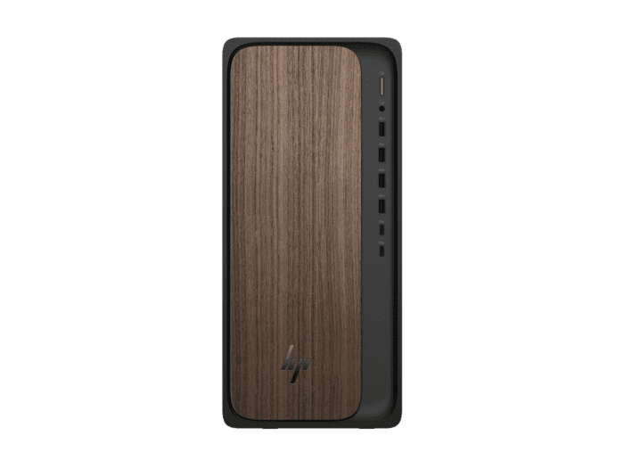 HP OmniDesk Desktop AI M03-0001a PC - Without Screen - Dark wood, jack black chassis (B6QK4PA) - Center facing