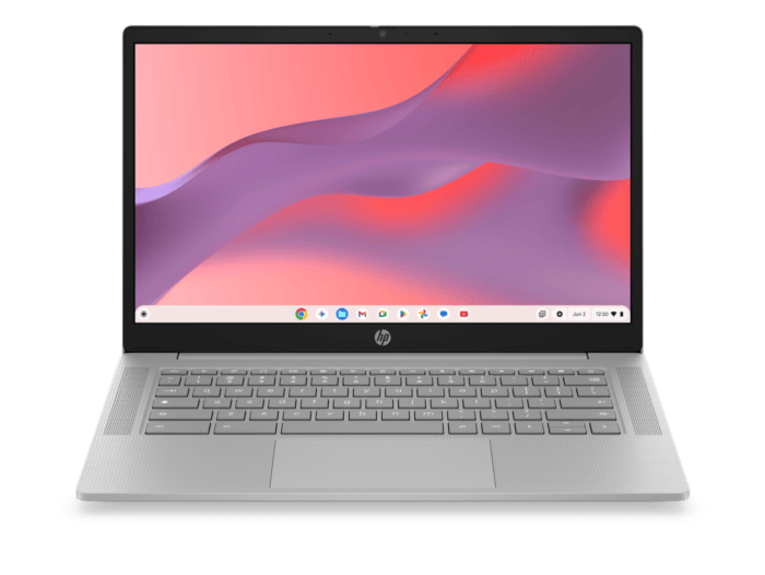HP Chromebook 14a-nm0003MU, Gray - 14-inch - Modern gray (D9NG0PA) - Center facing