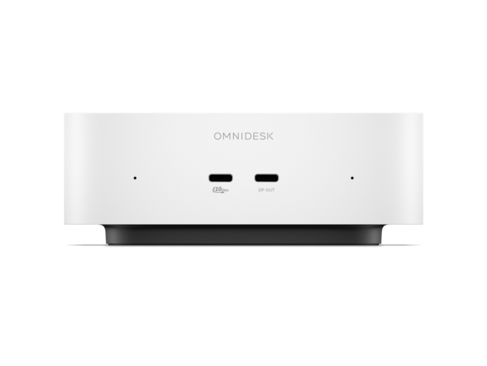 HP OmniDesk Mini Desktop M05-0004a PC - Without Screen - Cashmere white (E44LWPA) - Center facing