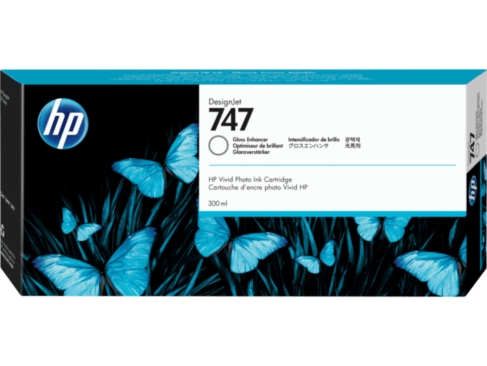 HP 747 300-ml Gloss Enhancer DesignJet Ink Cartridge (P2V87A) - Center facing