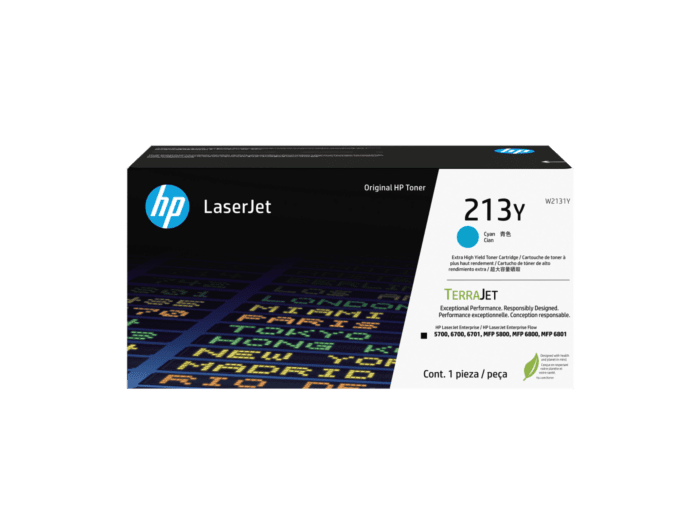 HP 213Y Extra High Yield Cyan Original LaserJet Toner Cartridge (W2131Y)