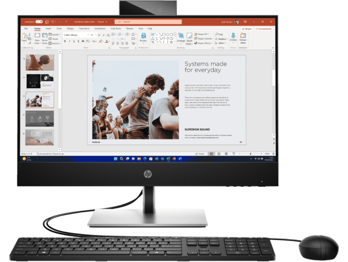 HP ProOne 440 G9 23.8 inch All-in-One Desktop PC + HP Series 5 Pro 23.8 inch FHD Monitor  - 524pf - 23.8" - Jack black (B93D1PT-BN3)