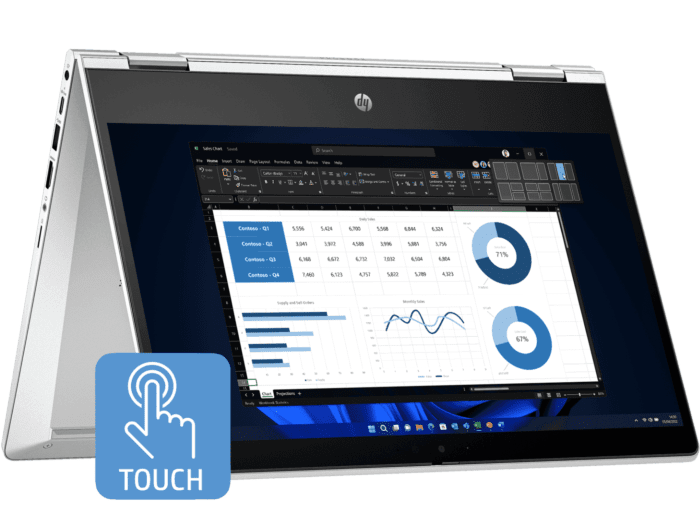 HP Probook x360 435 13.3 inch G10 Business Laptop, Silver + HP Series 5 Pro 23.8 inch FHD Monitor - 524pf - 13.3-inch - Pike silver aluminum (9E944PT-BN1)