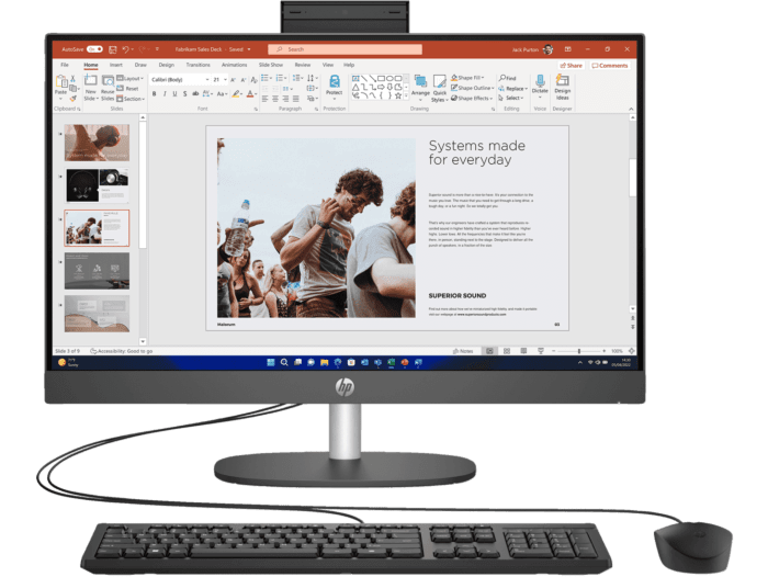 HP ProOne 240 G10 Desktop PC - 23.8-inch -  (B8SU2AT) - Left rear facing