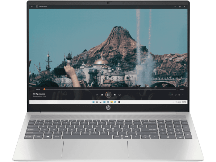 HP Pavilion 16 inch Refurbished Laptop 16-af0007TX, Silver - 16-inch - Natural silver aluminum (B1NS6PAR)