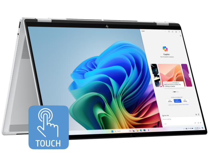 HP OmniBook X Flip Laptop 16 inch Next Gen AI 16-as0001TU, Silver - 16-inch - Glacier silver (BD5Q8PA)