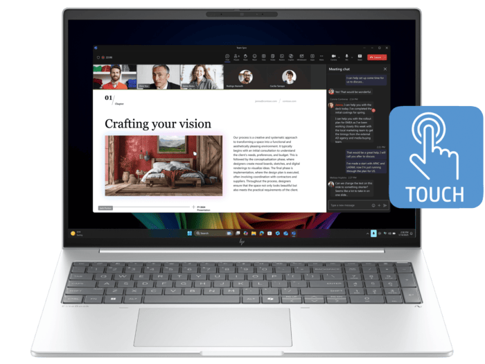 HP EliteBook 8 G1i 16 inch Laptop Next Gen AI PC, Silver + HP LaserJet M110w Printer - 16-inch - Glacier silver aluminium (BQ4V3PT-BN1)
