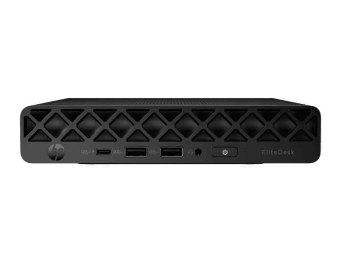HP EliteDesk 8 Mini G1i Desktop AI PC - Without Screen - Jack black (BP0F9PT) - Rear facing