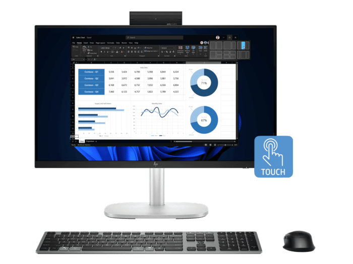 HP EliteStudio 8 All-in-One G1i 23.8 inch Desktop AI PC + HP Series 5 Pro 23.8 inch FHD Monitor  - 524pf - 23.8" - Pike silver (C0XD9PT-BN4)