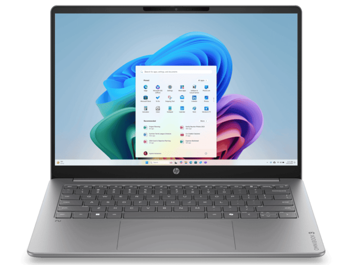 HP OmniBook 3 14 inch Laptop Next Gen AI 14-hz0062QU, Silver - 14-inch - Nouvelle silver aluminum (DZ4M3PA)