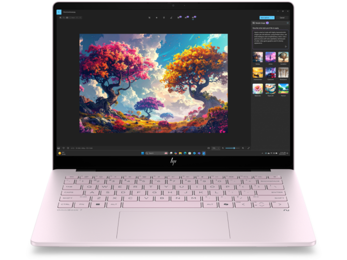 HP OmniBook 7 14 inch Laptop Next Gen AI 14-hg0047TU, Pink - 14-inch - Powder pink aluminum (DD6L0PA)