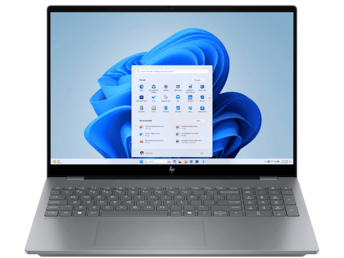 HP OmniBook 7 Laptop Next Gen AI 16 inch Laptop 16-bh0037TU, Silver - 16" - Meteor silver aluminum (D78GYPA)