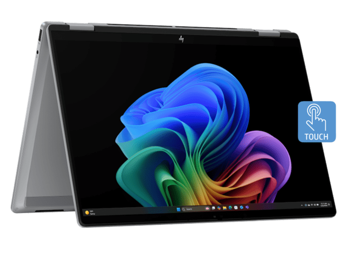 HP OmniBook X Flip 14 inch Next Gen AI 14-fk0068AU, Silver - 14-inch - Glacier silver aluminum (C5AY3PA)