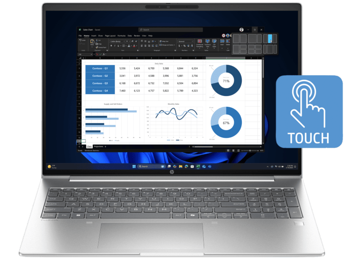 HP ProBook 4 G1i 16 inch Laptop AI PC, Silver - 16-inch - Pike Silver (C86M4PA)