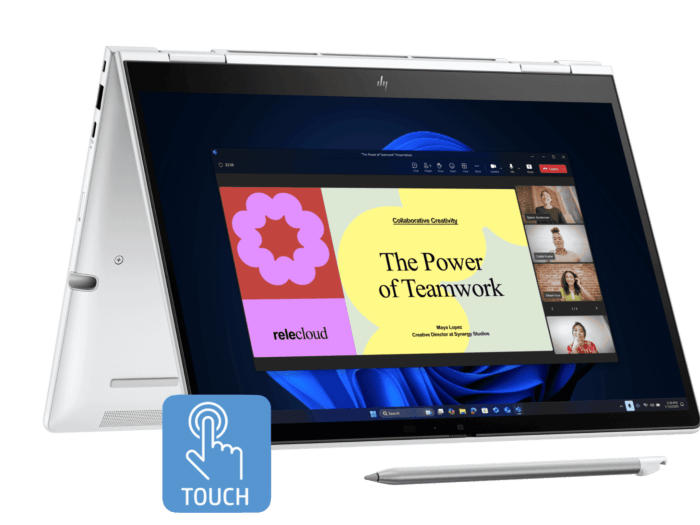 HP EliteBook 8 Flip G1i 13 inch Laptop AI PC, Silver + HP Series 5 Pro 27 inch QHD Monitor - 527pq - 13.3-inch - Glacier silver (C86MNPA-BN4)