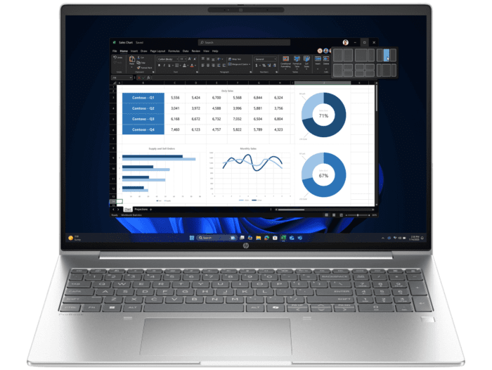 HP ProBook 4 G1i 16 inch Laptop AI PC, Silver + HP LaserJet Pro 3001dw Printer - 16-inch - Pike Silver (C86M3PA-BN2)