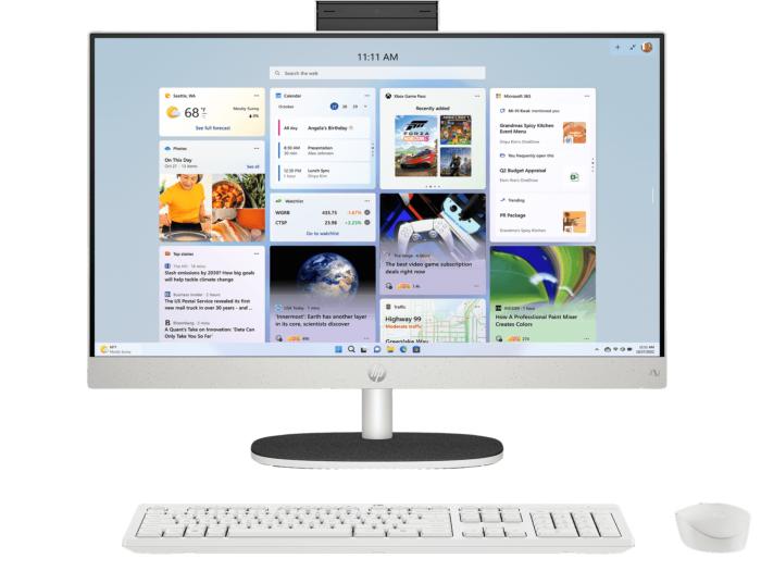 HP 23.8 inch All-in-One Refurbished Desktop PC Next Gen AI 24-ct2000a - 23.8" - Shell white (BD0F0PAR)